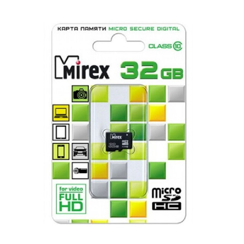 ф\к Sicure Digital micro SDHC32Gb Mirex Class10 без адаптера