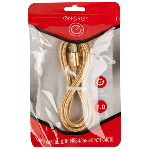 кабель Energy ET-28 USB/Type-C, золотой